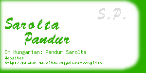 sarolta pandur business card